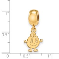 Sterling Silver Gold-plated LogoArt Syracuse University Mascot Small Dangle Bead Charm view 3