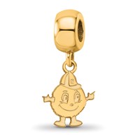Sterling Silver Gold-plated LogoArt Syracuse University Mascot Small Dangle Bead Charm view 1