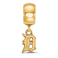 Sterling Silver Gold Plated Major League Baseball LogoArt Detroit Tigers Dangle Bead view 2
