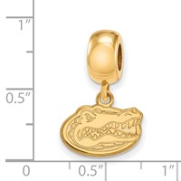 Sterling Silver Gold-plated LogoArt University of Florida Gator Extra Small Dangle Bead Charm view 3
