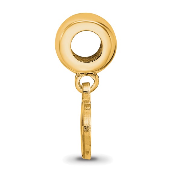 Sterling Silver Gold-plated LogoArt University of Georgia Letter G Extra Small Dangle Bead Charm