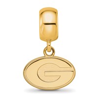 Sterling Silver Gold-plated LogoArt University of Georgia Letter G Extra Small Dangle Bead Charm view 4