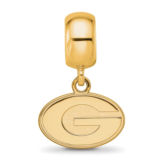 Sterling Silver Gold-plated LogoArt University of Georgia Letter G Extra Small Dangle Bead Charm
