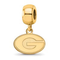 Sterling Silver Gold-plated LogoArt University of Georgia Letter G Extra Small Dangle Bead Charm view 1