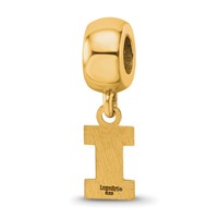 Sterling Silver Gold-plated LogoArt University of Illinois Letter I Extra Small Dangle Bead Charm view 5