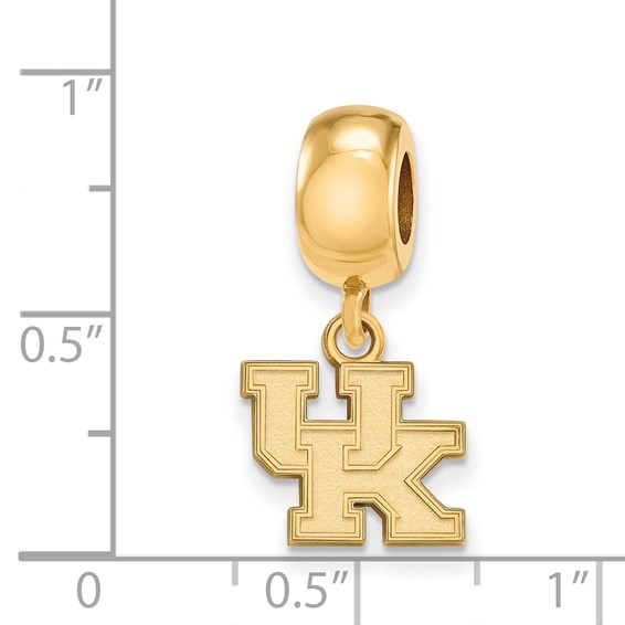 Sterling Silver Gold-plated LogoArt University of Kentucky U-K Extra Small Dangle Bead Charm