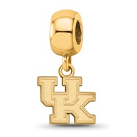 Sterling Silver Gold-plated LogoArt University of Kentucky U-k Extra Small Dangle Bead Charm view 1