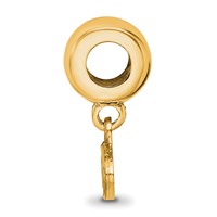 Sterling Silver Gold-plated LogoArt University of Mississippi Ole Miss Extra Small Oval Dangle Bead Charm view 2