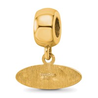 Sterling Silver Gold-plated LogoArt University of Mississippi Ole Miss Extra Small Oval Dangle Bead Charm view 5