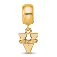 Sterling Silver Gold-plated LogoArt University of Virginia Extra Small Dangle Bead Charm view 4