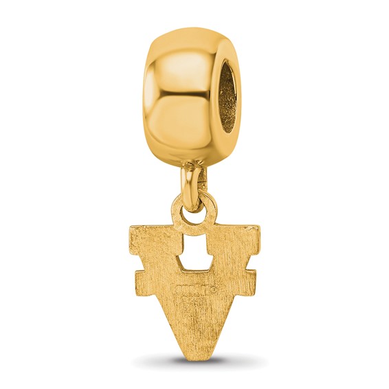 Sterling Silver Gold-plated LogoArt University of Virginia Extra Small Dangle Bead Charm