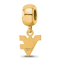 Sterling Silver Gold-plated LogoArt West Virginia University W-v Extra Small Dangle Bead Charm view 5