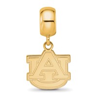 Sterling Silver Gold-plated LogoArt Auburn University A-u Small Dangle Bead Charm view 4