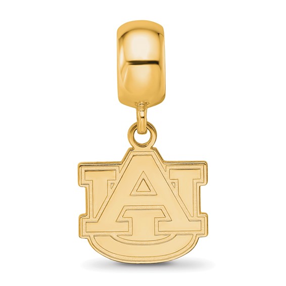 Sterling Silver Gold-plated LogoArt Auburn University A-U Small Dangle Bead Charm