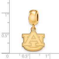 Sterling Silver Gold-plated LogoArt Auburn University A-u Small Dangle Bead Charm view 3