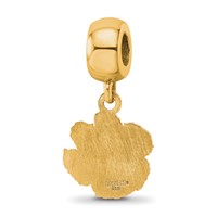 Sterling Silver Gold-plated LogoArt Clemson University Tiger Paw Small Dangle Bead Charm view 5