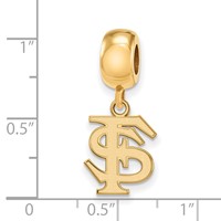 Sterling Silver Gold-plated LogoArt Florida State University F-s Small Dangle Bead Charm view 2
