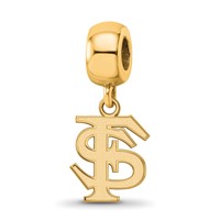 Sterling Silver Gold-plated LogoArt Florida State University F-s Small Dangle Bead Charm view 1