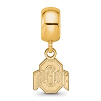 Sterling Silver Gold-plated LogoArt the Ohio State University Extra Small Dangle Bead Charm view 4
