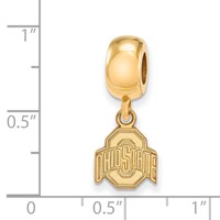 Sterling Silver Gold-plated LogoArt the Ohio State University Extra Small Dangle Bead Charm view 3
