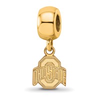Sterling Silver Gold-plated LogoArt the Ohio State University Extra Small Dangle Bead Charm view 1