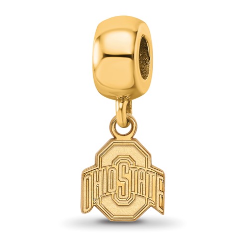 Sterling Silver Gold-plated LogoArt the Ohio State University Extra Small Dangle Bead Charm