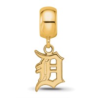 Sterling Silver Gold Plated Major League Baseball LogoArt Detroit Tigers Small Dangle Bead view 3