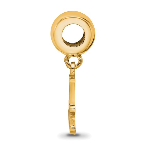 Sterling Silver Gold-plated LogoArt University of Alabama Letter A Small Dangle Bead Charm