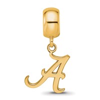 Sterling Silver Gold-plated LogoArt University of Alabama Letter a Small Dangle Bead Charm view 4