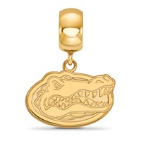 Sterling Silver Gold-plated LogoArt University of Florida Gator Small Dangle Bead Charm view 3