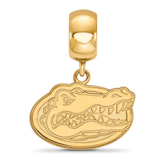 Sterling Silver Gold-plated LogoArt University of Florida Gator Small Dangle Bead Charm