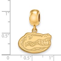 Sterling Silver Gold-plated LogoArt University of Florida Gator Small Dangle Bead Charm view 2