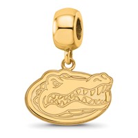 Sterling Silver Gold-plated LogoArt University of Florida Gator Small Dangle Bead Charm view 1