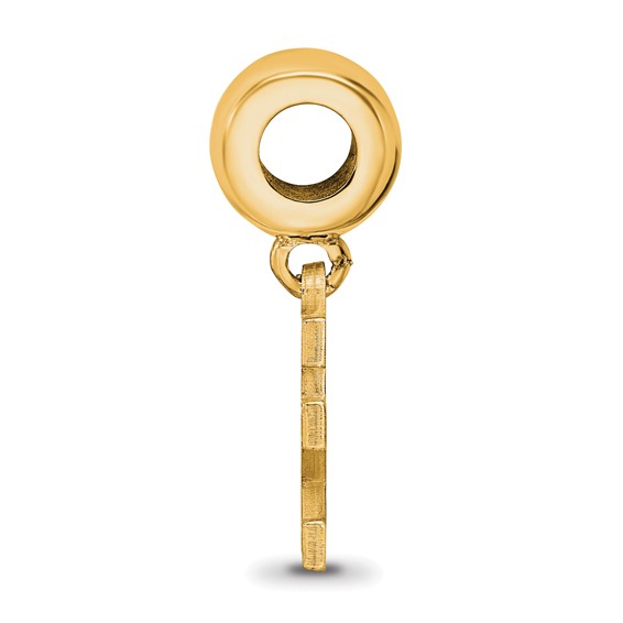 Sterling Silver Gold-plated LogoArt University of Kentucky U-K Small Dangle Bead Charm