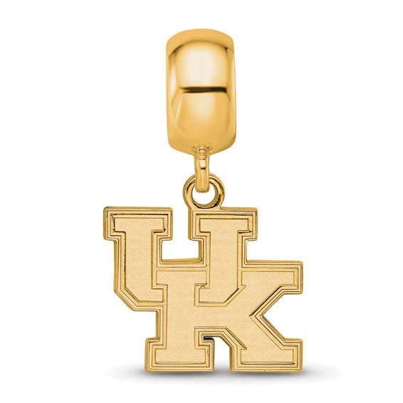 Sterling Silver Gold-plated LogoArt University of Kentucky U-K Small Dangle Bead Charm