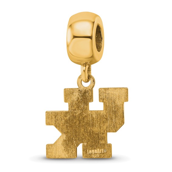 Sterling Silver Gold-plated LogoArt University of Kentucky U-K Small Dangle Bead Charm