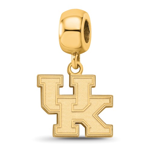 Sterling Silver Gold-plated LogoArt University of Kentucky U-k Small Dangle Bead Charm