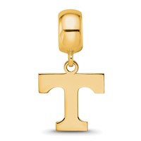 Sterling Silver Gold-plated LogoArt University of Tennessee Letter T Small Dangle Bead Charm view 4