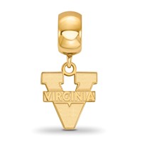 Sterling Silver Gold-plated LogoArt University of Virginia Small Dangle Bead Charm view 3