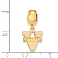Sterling Silver Gold-plated LogoArt University of Virginia Small Dangle Bead Charm view 2