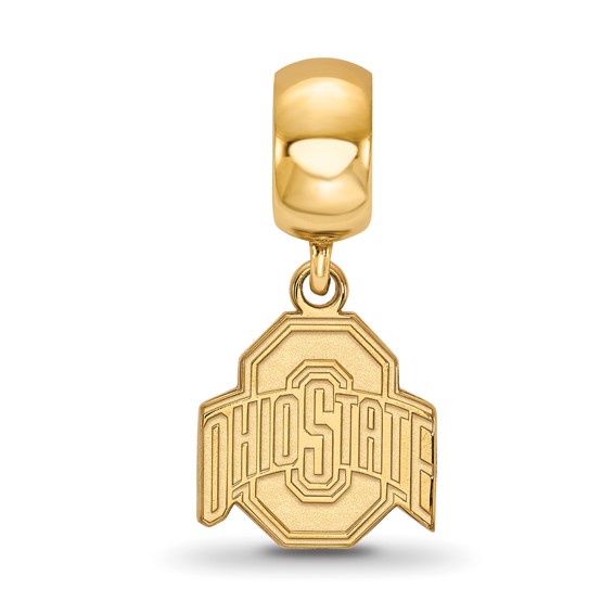 Sterling Silver Gold-plated LogoArt The Ohio State University Small Dangle Bead Charm