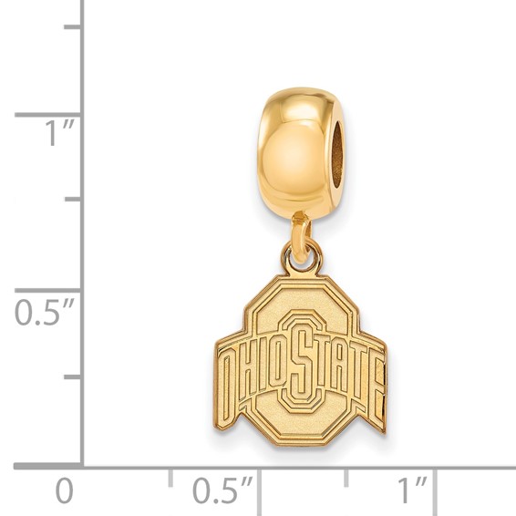Sterling Silver Gold-plated LogoArt The Ohio State University Small Dangle Bead Charm