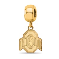 Sterling Silver Gold-plated LogoArt the Ohio State University Small Dangle Bead Charm view 1