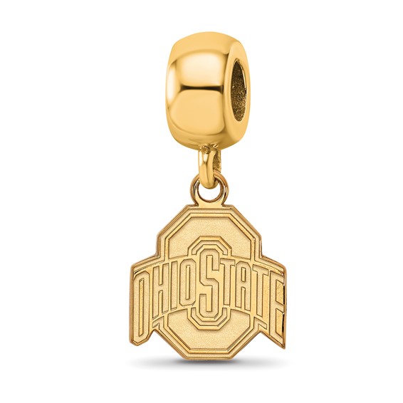 Sterling Silver Gold-plated LogoArt The Ohio State University Small Dangle Bead Charm