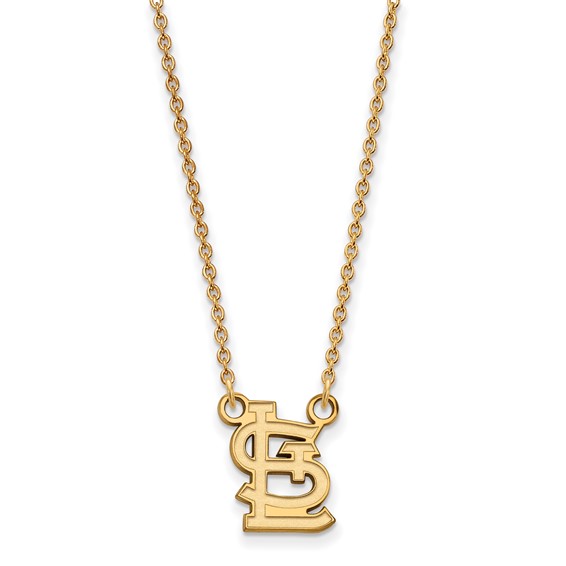 14k Gold Major League Baseball LogoArt St. Louis Cardinals St. L Small Pendant Necklace