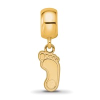Sterling Silver Gold-plated LogoArt University of North Carolina Tar Heel Small Dangle Bead Charm view 4