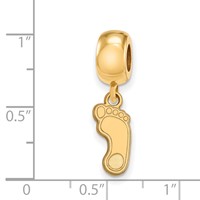 Sterling Silver Gold-plated LogoArt University of North Carolina Tar Heel Small Dangle Bead Charm view 3