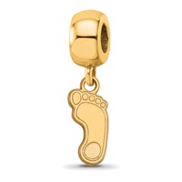 Sterling Silver Gold-plated LogoArt University of North Carolina Tar Heel Small Dangle Bead Charm view 1