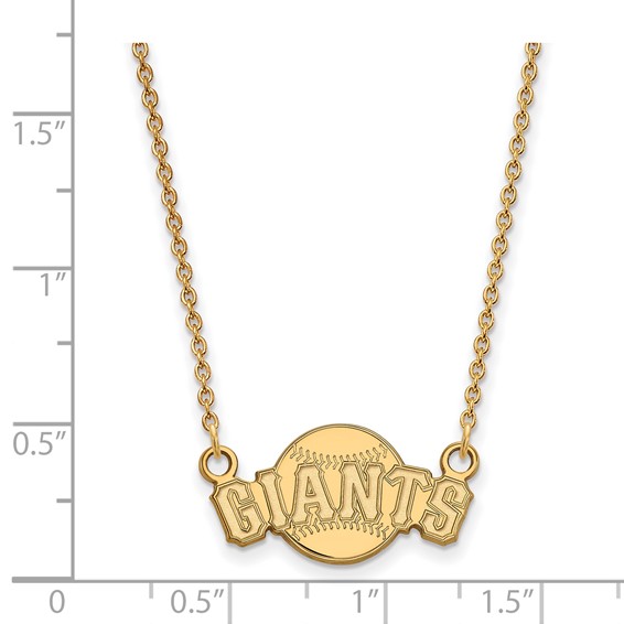 Sterling Silver Gold Plated Major League Baseball LogoArt San Francisco Giants Necklace