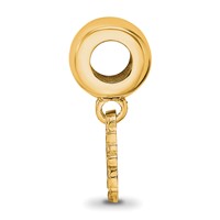 Sterling Silver Gold-plated LogoArt Georgia Institute of Technology Yellow Jacket Extra Small Dangle Bead Charm view 2